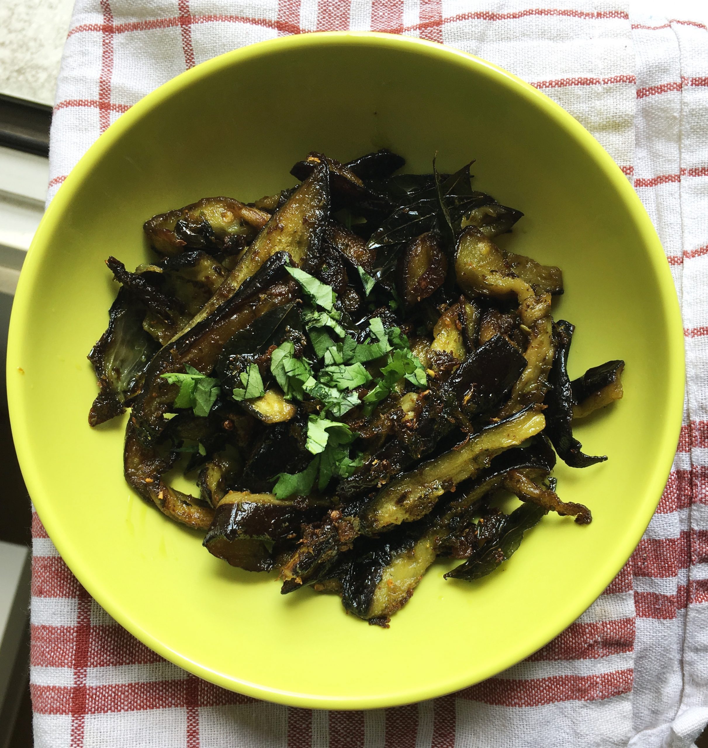 Fried Eggplant in Coriander Chilli paste