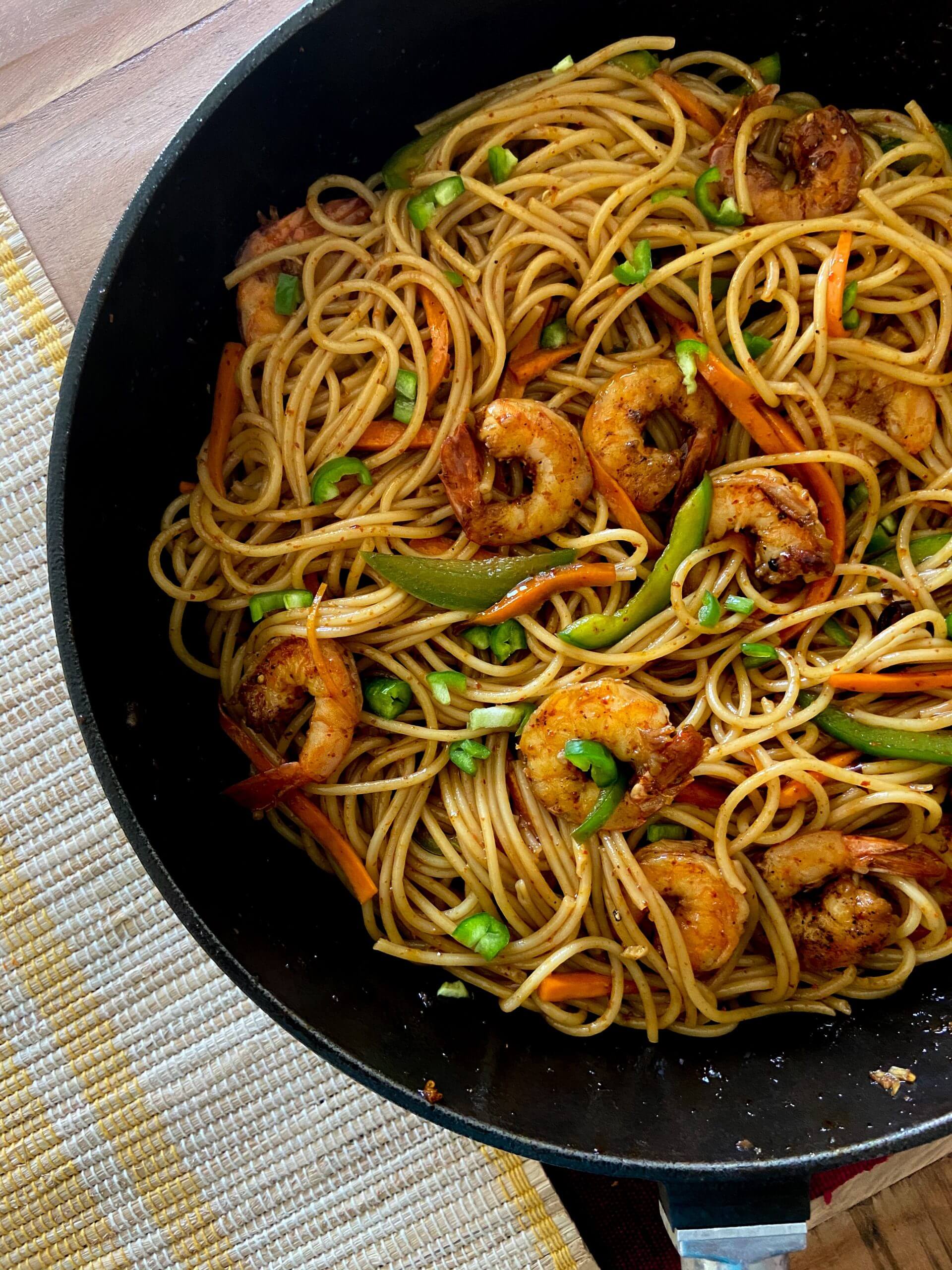 Hot and Sweet Prawn Noodles